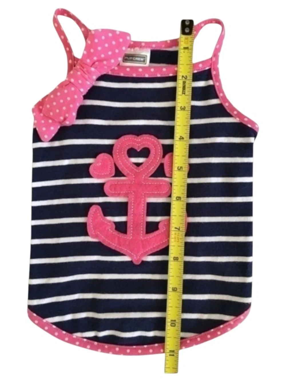 Pup Crew Petco Navy Striped Anchor Dog Shirt Size S